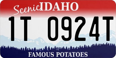 ID license plate 1T0924T