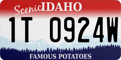 ID license plate 1T0924W