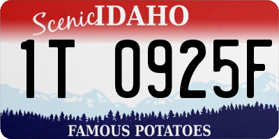 ID license plate 1T0925F