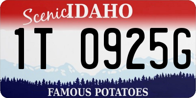 ID license plate 1T0925G