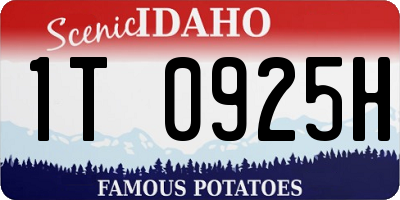 ID license plate 1T0925H