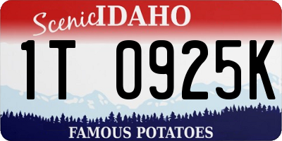 ID license plate 1T0925K