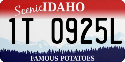 ID license plate 1T0925L