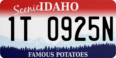 ID license plate 1T0925N