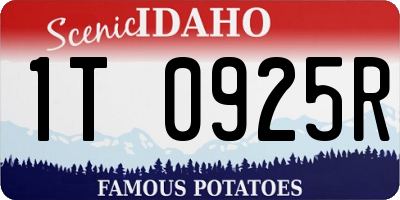 ID license plate 1T0925R