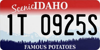 ID license plate 1T0925S