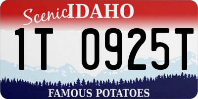 ID license plate 1T0925T