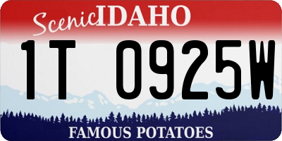 ID license plate 1T0925W
