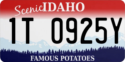 ID license plate 1T0925Y