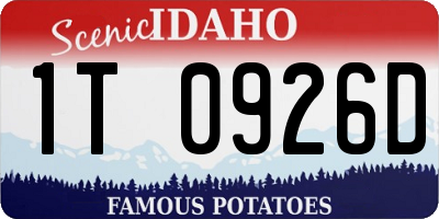 ID license plate 1T0926D