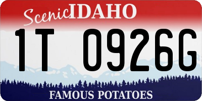 ID license plate 1T0926G