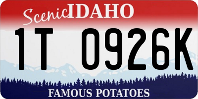 ID license plate 1T0926K