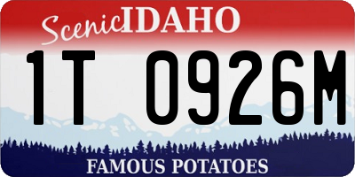 ID license plate 1T0926M