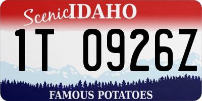 ID license plate 1T0926Z