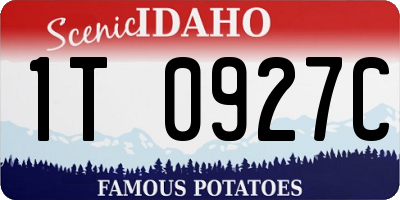 ID license plate 1T0927C