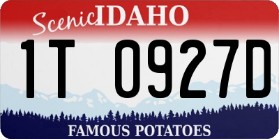 ID license plate 1T0927D