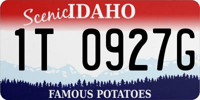 ID license plate 1T0927G