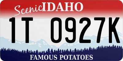 ID license plate 1T0927K