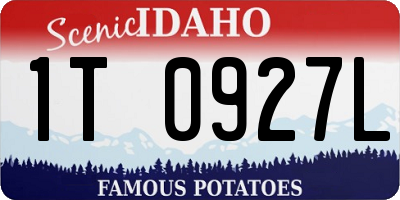ID license plate 1T0927L