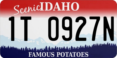 ID license plate 1T0927N