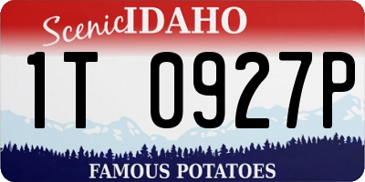 ID license plate 1T0927P