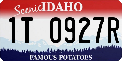 ID license plate 1T0927R