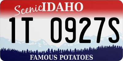 ID license plate 1T0927S