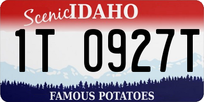 ID license plate 1T0927T