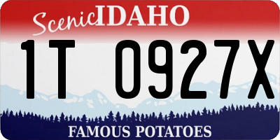 ID license plate 1T0927X