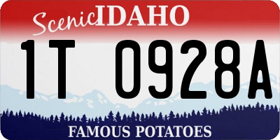 ID license plate 1T0928A