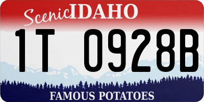 ID license plate 1T0928B