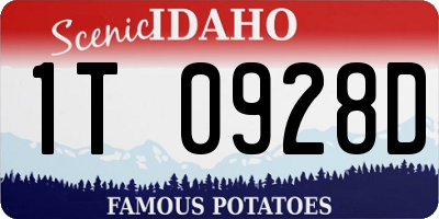 ID license plate 1T0928D