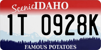 ID license plate 1T0928K