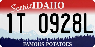 ID license plate 1T0928L