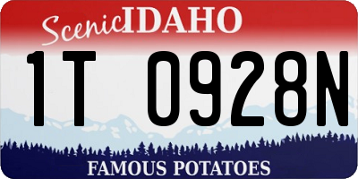 ID license plate 1T0928N