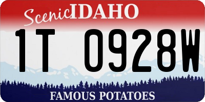 ID license plate 1T0928W
