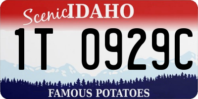 ID license plate 1T0929C