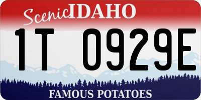 ID license plate 1T0929E