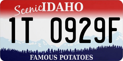 ID license plate 1T0929F