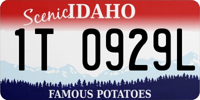 ID license plate 1T0929L