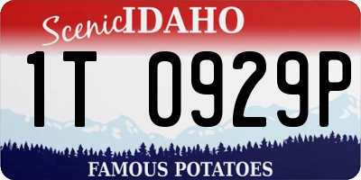 ID license plate 1T0929P