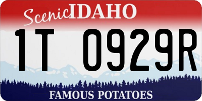 ID license plate 1T0929R
