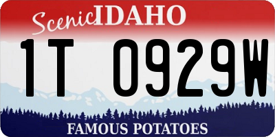 ID license plate 1T0929W