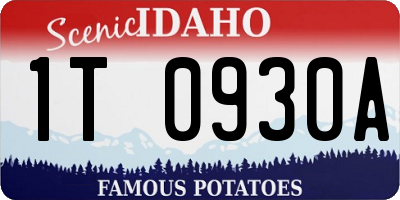 ID license plate 1T0930A
