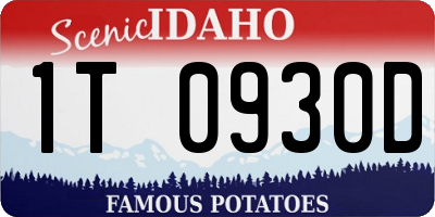 ID license plate 1T0930D