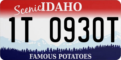 ID license plate 1T0930T