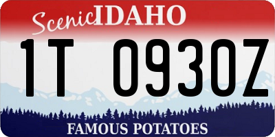 ID license plate 1T0930Z