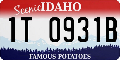 ID license plate 1T0931B