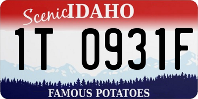 ID license plate 1T0931F