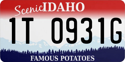 ID license plate 1T0931G